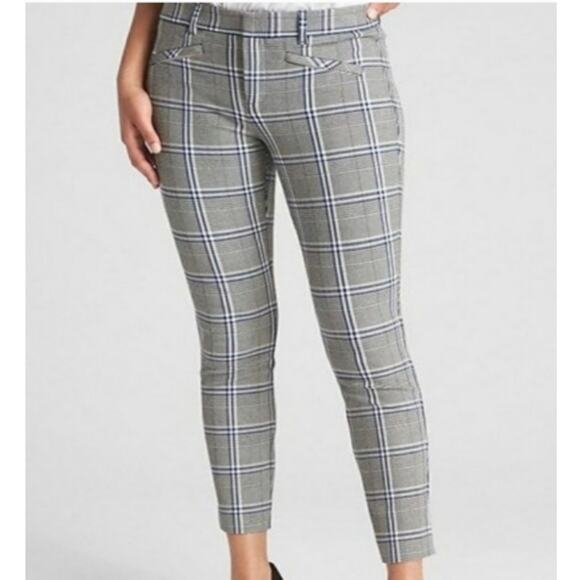 GAP Pants - Gap Pants Womens Size 2 Signature Skinny Ankle Plaid Black White Slacks Crop
